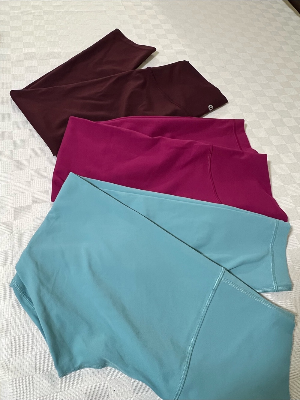 lululemon athletica Leggings Trio in Teal, Fuchsia, and Burgundy